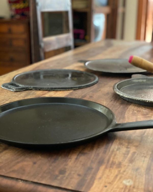 NEW!! Hand Seasoned Cast Iron Dosa Pan with Handle - Flat Base Gas/Electric/Induction/Ceramic Stove Friendly