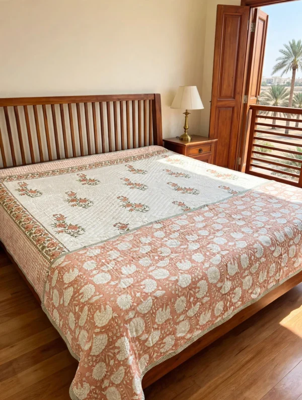 Sunlit teak balcony bedroom